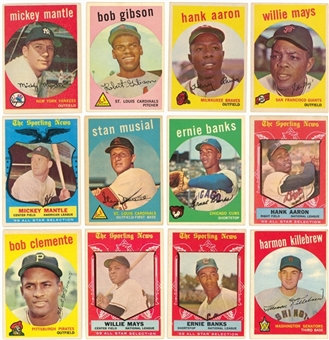 1959 Topps Complete Set (572) Plus Variations (96) (Red Cross Hurricane Relief Lot) 